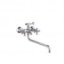 Смеситель potato для ванны двуручный с длинным изливом с шар.перекл.