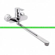 Смеситель универсальный с прямым плоским изливом и переключателем для душа