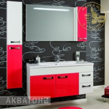 Мебель для ванной Акватон Диор 120 белый глянец / бордо 1A1106K1DR940