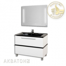 Мебель для ванной Акватон Турин 100 белый с черными панелями 1217-1.1/95K3