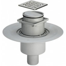 трап Viega 583224 с сухим затвором и решеткой из нержавеющей стали 100х100