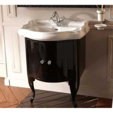 Тумба черн под рак-ну 69, черн ножки, ручки стекло хр. RETRO Kerasan (7361+736104+736194) 7361K1