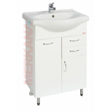 Тумба под ум-ник "Элегия"(60 см) с 2-мя ящиками, на ножках, белая