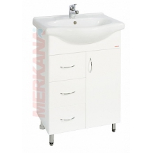 Тумба под ум-ник "Элегия"(60 см), с 3-мя ящиками, на ножках, белая