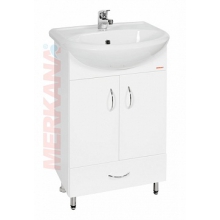 Тумба под ум-ник "Уют"(50 см), с нижним ящиком, на ножках, белая