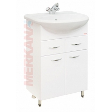 Тумба под ум-ник "Уют"(55 см), с 2-мя ящиками, на ножках; белая