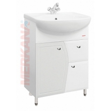 Тумба "Roman" под ум-ник "Уют" (60 см), с 1-ним ящиком; на ножках; белый бархат