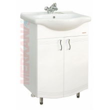 Тумба "Волна-1" под ум-ник "Элегия"(60 см), на ножках, белая